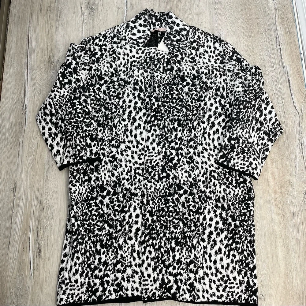 Philosophy Apparel Jacquard Open Front Jacket Sz 1X